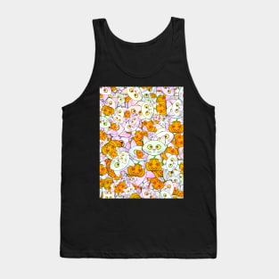 Cat halloween pumpkin pattern Tank Top